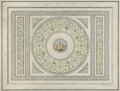 Ontwerp voor het plafond van de Salon, Headfort House door Robert Adam